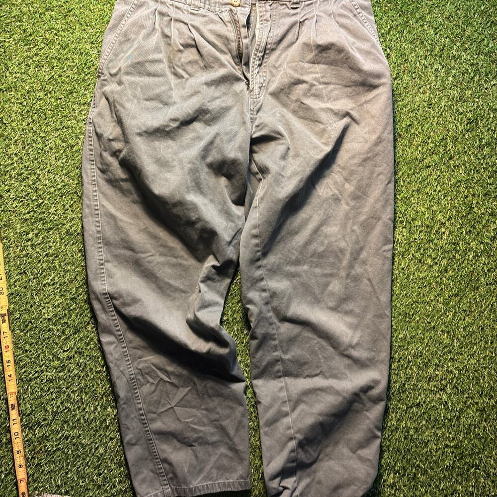 Vintage 90s Bugle Boy Pleated Chino Pants Gray Mens 30x30
